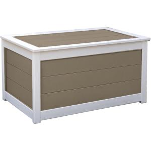 imageDutchCrafters Poly Waterproof Outdoor Deck Box 200Gallon Large Deck Box Weatherproof Storage for Pool Decor Porch Packages Pool Towel Holder Holds Up To 10 Cushions Gray ampamp WhiteWeatherwood  White