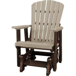imageDutchCrafters Slat Fan Back Poly Adirondack Glider Outdoor Patio Chair Black ampamp CedarTudor Brown  Weatherwood