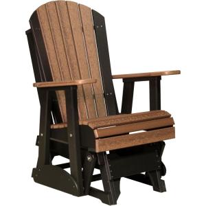 imageLuxCraft 2 Adirondack Glider Chair  Available in 20 ColorsAruba Blue and BlackAntique Mahogany  Black