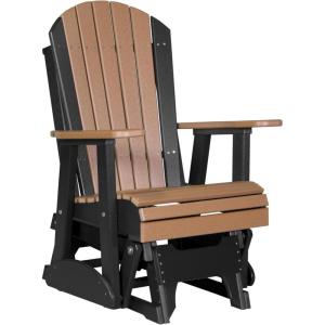 imageLuxCraft 2 Adirondack Glider Chair  Available in 20 ColorsAruba Blue and BlackCedar  Black