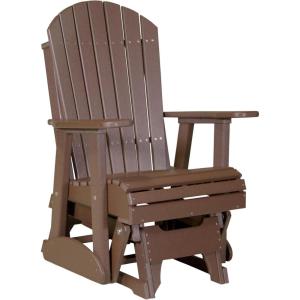 imageLuxCraft 2 Adirondack Glider Chair  Available in 20 ColorsAruba Blue and BlackChestnut Brown