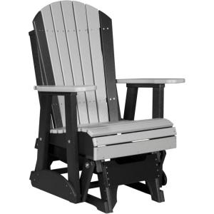 imageLuxCraft 2 Adirondack Glider Chair  Available in 20 ColorsAruba Blue and BlackDove Gray  Black