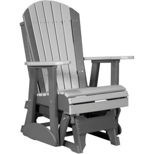 imageLuxCraft 2 Adirondack Glider Chair  Available in 20 ColorsAruba Blue and BlackDove Gray  Slate