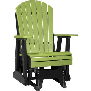 imageLuxCraft 2 Adirondack Glider Chair  Available in 20 ColorsAruba Blue and BlackLime Green  Black