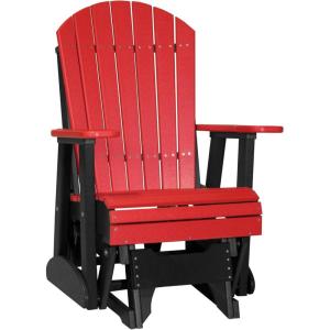 imageLuxCraft 2 Adirondack Glider Chair  Available in 20 ColorsAruba Blue and BlackRed  Black