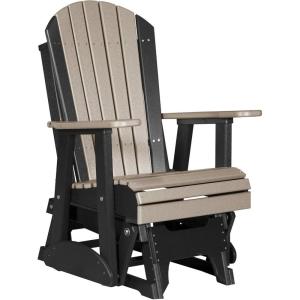 imageLuxCraft 2 Adirondack Glider Chair  Available in 20 ColorsAruba Blue and BlackWeatherwood  Black