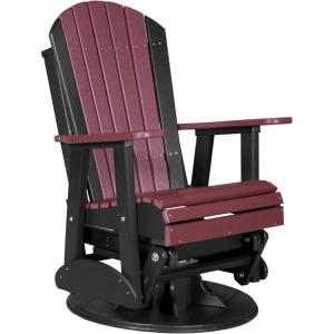imageLuxCraft 2 Adirondack Outdoor Swivel Glider Chair Patio Gliding Rocker Swiveling Glider Rocking Chair for Outside Antique Mahogany ampamp BlackCherrywood  Black