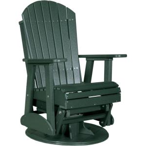 imageLuxCraft 2 Adirondack Outdoor Swivel Glider Chair Patio Gliding Rocker Swiveling Glider Rocking Chair for Outside Antique Mahogany ampamp BlackGreen