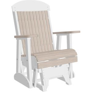 imageLuxCraft 2 Classic Outdoor Glider Rocking Chair for Adults HDPE AllWeather Poly Patio Glider with UV Stabilized Color Stainless Steel Hardware  Amish Made in USA Cherrywood ampamp BlackBirch  White