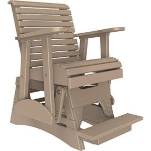 imageLuxCraft 2 Plain Poly Rollback Balcony Glider with Builtin Footrest Cedar ampamp BlackWeatherwood