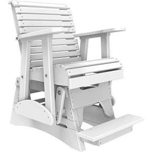 imageLuxCraft 2 Plain Poly Rollback Balcony Glider with Builtin Footrest Cedar ampamp BlackWhite