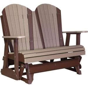 imageLuxCraft 4 Adirondack Glider  Available in 20 ColorsWeatherwood  Chestnut Brown