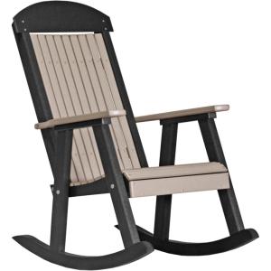 imageLuxCraft Outdoor Rocking Chair for Patio Lawn Camping Yard All Weather Rocking Chairs for Outside Ergonomic Oversized Chair with Wide Armrests  Amish Made in USA BlackWeatherwood  Black