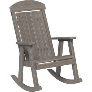 imageLuxCraft Outdoor Rocking Chair for Patio Lawn Camping Yard All Weather Rocking Chairs for Outside Ergonomic Oversized Chair with Wide Armrests  Amish Made in USA BlackCoastal Gray