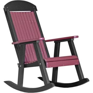 imageLuxCraft Outdoor Rocking Chair for Patio Lawn Camping Yard All Weather Rocking Chairs for Outside Ergonomic Oversized Chair with Wide Armrests  Amish Made in USA BlackCherrywood  Black