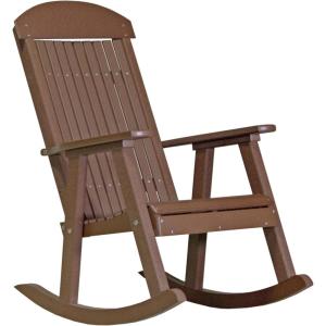 imageLuxCraft Outdoor Rocking Chair for Patio Lawn Camping Yard All Weather Rocking Chairs for Outside Ergonomic Oversized Chair with Wide Armrests  Amish Made in USA BlackChestnut Brown