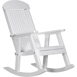 imageLuxCraft Outdoor Rocking Chair for Patio Lawn Camping Yard All Weather Rocking Chairs for Outside Ergonomic Oversized Chair with Wide Armrests  Amish Made in USA BlackWhite