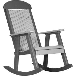 imageLuxCraft Outdoor Rocking Chair for Patio Lawn Camping Yard All Weather Rocking Chairs for Outside Ergonomic Oversized Chair with Wide Armrests  Amish Made in USA BlackDove Gray  Slate