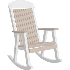 imageLuxCraft Outdoor Rocking Chair for Patio Lawn Camping Yard All Weather Rocking Chairs for Outside Ergonomic Oversized Chair with Wide Armrests  Amish Made in USA BlackBirch  White