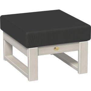 imageLuxCraft Poly Lanai Deep Seat Cushioned Outdoor Ottoman Table Padded Footrest Foot Stool for Outside Patio Deck Pool Porch Garden  USA Amish Made White Spectrum Dove FabricBirch  Spectrum Carbon Fabric