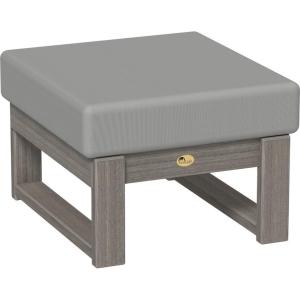 imageLuxCraft Poly Lanai Deep Seat Cushioned Outdoor Ottoman Table Padded Footrest Foot Stool for Outside Patio Deck Pool Porch Garden  USA Amish Made White Spectrum Dove FabricCoastal Gray  Spectrum Dove Fabric