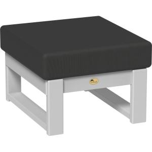 imageLuxCraft Poly Lanai Deep Seat Cushioned Outdoor Ottoman Table Padded Footrest Foot Stool for Outside Patio Deck Pool Porch Garden  USA Amish Made White Spectrum Dove FabricDove Gray  Spectrum Carbon Fabric