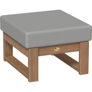 imageLuxCraft Poly Lanai Deep Seat Cushioned Outdoor Ottoman Table Padded Footrest Foot Stool for Outside Patio Deck Pool Porch Garden  USA Amish Made White Spectrum Dove FabricAntique Mahogany  Spectrum Dove Fabric