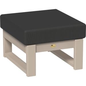 imageLuxCraft Poly Lanai Deep Seat Cushioned Outdoor Ottoman Table Padded Footrest Foot Stool for Outside Patio Deck Pool Porch Garden  USA Amish Made White Spectrum Dove FabricWeatherwood  Spectrum Carbon Fabric