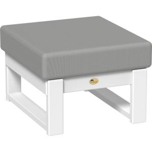 imageLuxCraft Poly Lanai Deep Seat Cushioned Outdoor Ottoman Table Padded Footrest Foot Stool for Outside Patio Deck Pool Porch Garden  USA Amish Made White Spectrum Dove FabricWhite  Spectrum Dove Fabric