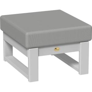 imageLuxCraft Poly Lanai Deep Seat Cushioned Outdoor Ottoman Table Padded Footrest Foot Stool for Outside Patio Deck Pool Porch Garden  USA Amish Made White Spectrum Dove FabricDove Gray  Spectrum Dove Fabric