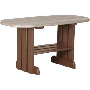 imageLuxCraft Poly Outdoor Coffee Table Oval Patio Table with Shelf Weather Resistant Low Tables for Adirondack Chairs ampamp Outdoor Seating  Amish Made in USA Cherrywood ampamp BlackWeatherwood  Chestnut Brown