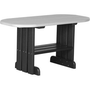 imageLuxCraft Poly Outdoor Coffee Table Oval Patio Table with Shelf Weather Resistant Low Tables for Adirondack Chairs ampamp Outdoor Seating  Amish Made in USA Cherrywood ampamp BlackDove Gray  Black