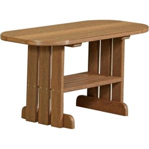 imageLuxCraft Poly Outdoor Coffee Table Oval Patio Table with Shelf Weather Resistant Low Tables for Adirondack Chairs ampamp Outdoor Seating  Amish Made in USA Cherrywood ampamp BlackAntique Mahogany