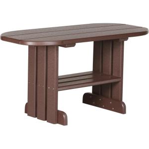 imageLuxCraft Poly Outdoor Coffee Table Oval Patio Table with Shelf Weather Resistant Low Tables for Adirondack Chairs ampamp Outdoor Seating  Amish Made in USA Cherrywood ampamp BlackChestnut Brown