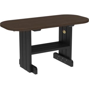 imageLuxCraft Poly Outdoor Coffee Table Oval Patio Table with Shelf Weather Resistant Low Tables for Adirondack Chairs ampamp Outdoor Seating  Amish Made in USA Cherrywood ampamp BlackBrazilian Walnut  Black