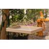 imageDutchCrafters Large Square Plastic Poly Hanging Bird Feeder Tray with Mesh Bottom Outdoor Flyby Platform Birdfeeder for Wild Birds  Amish Made in America Weathered WoodDark Gray