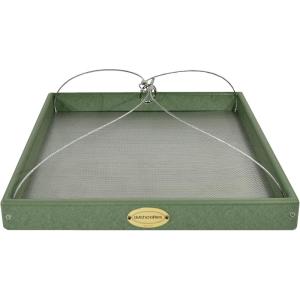 imageDutchCrafters Large Square Plastic Poly Hanging Bird Feeder Tray with Mesh Bottom Outdoor Flyby Platform Birdfeeder for Wild Birds  Amish Made in America Weathered WoodTurf Green