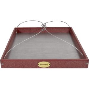 imageDutchCrafters Large Square Plastic Poly Hanging Bird Feeder Tray with Mesh Bottom Outdoor Flyby Platform Birdfeeder for Wild Birds  Amish Made in America Weathered WoodCherry Wood