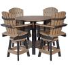 imageDutchCrafters Recycled Poly Round Balcony Dining Set Table with 4 Chairs Bar Height Swivel Chairs 5 Piece Patio Furniture Set Amish Made in USA TwoToned Colors Dark Gray amp WhiteWeatherwood  Black