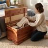 imageDutchCrafters Rustic Solid Wood Natural Wooden Cedar Chest Aromatic Cedar Scent  Linen Blanket Storage Chest Clothes Storage Trunk End of Bed Storage Bench  Amish Made in USA 36 Width36 Width