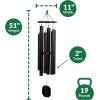 imageLambright Chimes Music of The Universe ExtraLarge Personalized Wind Chime Sail 84 Tall Black  Amish Made in America51 Aqua Tune