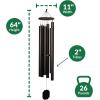 imageLambright Chimes Music of The Universe ExtraLarge Personalized Wind Chime Sail 84 Tall Black  Amish Made in America64 Dream Maker