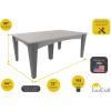 imageLuxCraft Poly Island Dining Table 44 x 72 Rectangular Outdoor Patio Table Made with Recycled Plastics Made in USA Cedar amp BlackWeatherwood
