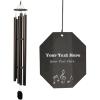imageLambright Chimes Music of The Universe ExtraLarge Personalized Wind Chime Sail 84 Tall Black  Amish Made in America84 Music of the Universe