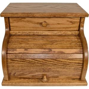 imageDutchCrafters Amish USA Made Solid Wood Countertop Bread Box with Drawer Bread Holder for Kitchen Counter Large Bread Box for Kitchen Countertop Cherry  Michaels CherryOak  Medium Walnut