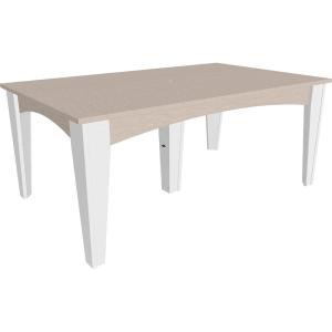 imageLuxCraft Poly Island Dining Table 44 x 72 Rectangular Outdoor Patio Table Made with Recycled Plastics Made in USA Cedar amp BlackBirch  White