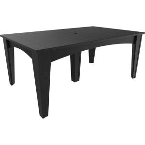 imageLuxCraft Poly Island Dining Table 44 x 72 Rectangular Outdoor Patio Table Made with Recycled Plastics Made in USA Cedar amp BlackBlack