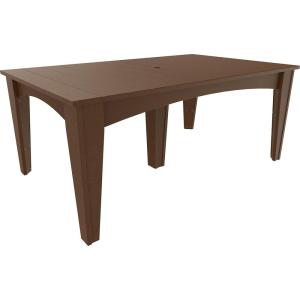 imageLuxCraft Poly Island Dining Table 44 x 72 Rectangular Outdoor Patio Table Made with Recycled Plastics Made in USA Cedar amp BlackChestnut Brown