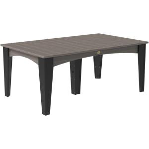 imageLuxCraft Poly Island Dining Table 44 x 72 Rectangular Outdoor Patio Table Made with Recycled Plastics Made in USA Cedar amp BlackCoastal Gray  Black