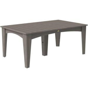 imageLuxCraft Poly Island Dining Table 44 x 72 Rectangular Outdoor Patio Table Made with Recycled Plastics Made in USA Cedar amp BlackCoastal Gray